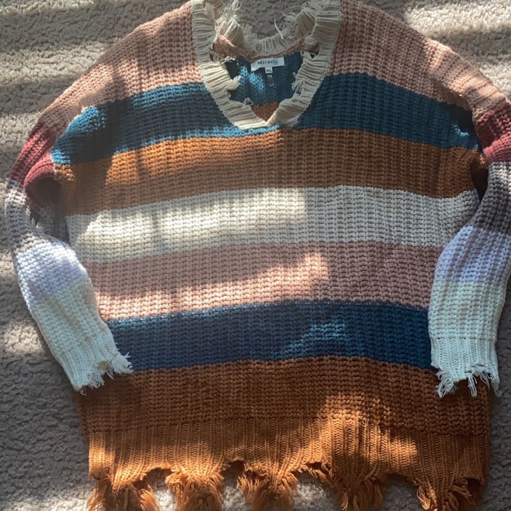 Striped sweater. Size large